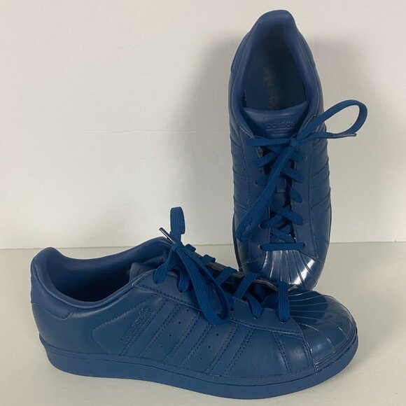 NWOT Adidas Superstar Shell Toe Shoes Sneakers Mens Size 7.5 Blue - Picture 1 of 11